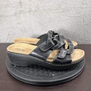 Clarks Womens Shoe Size 8.5 Black Merliah Karli Adjustable Strap Comfort Sandals